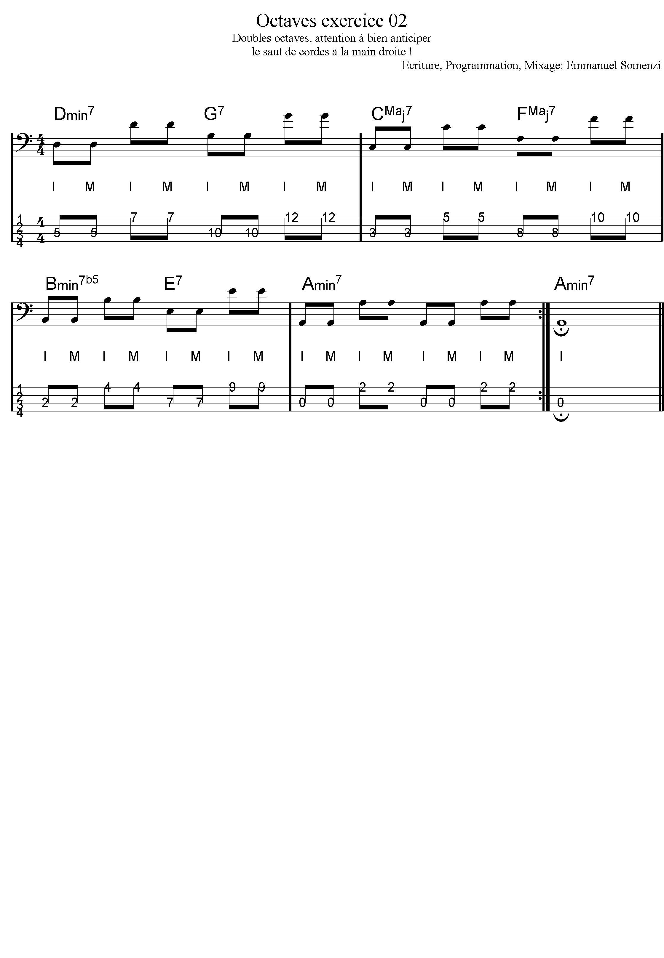 exercice 2 cours de basse octaves